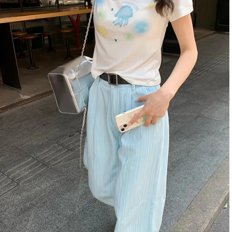 Autumn Ladies Fashionable Straight Wide Leg Sweatpants