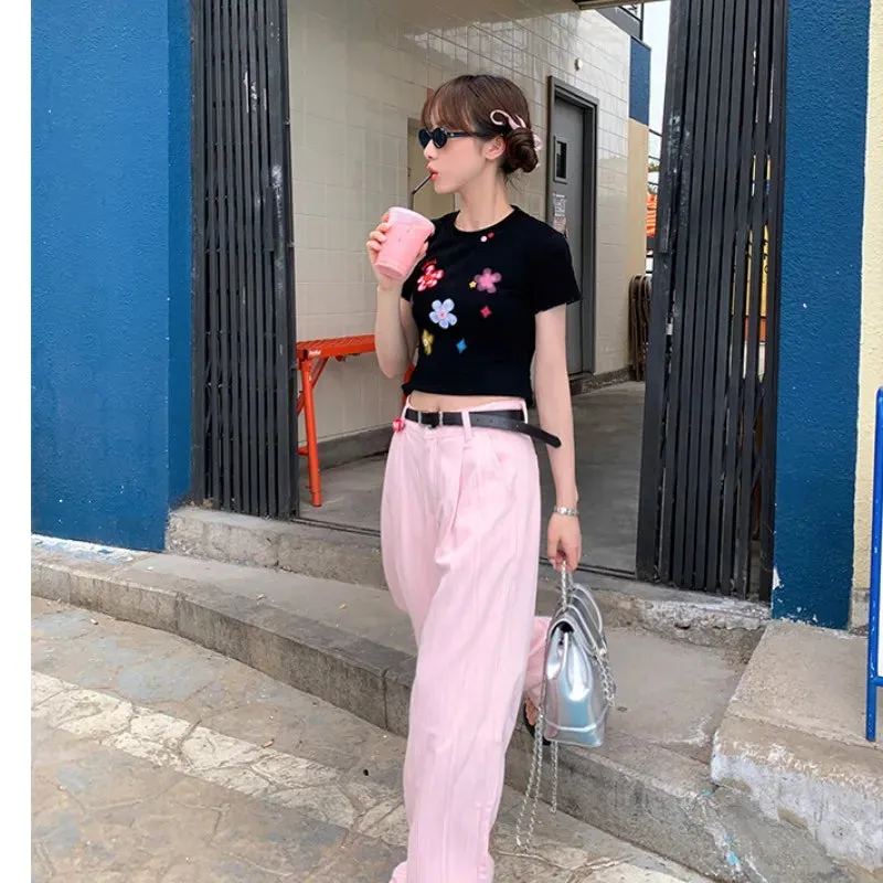 Autumn Ladies Fashionable Straight Wide Leg Sweatpants