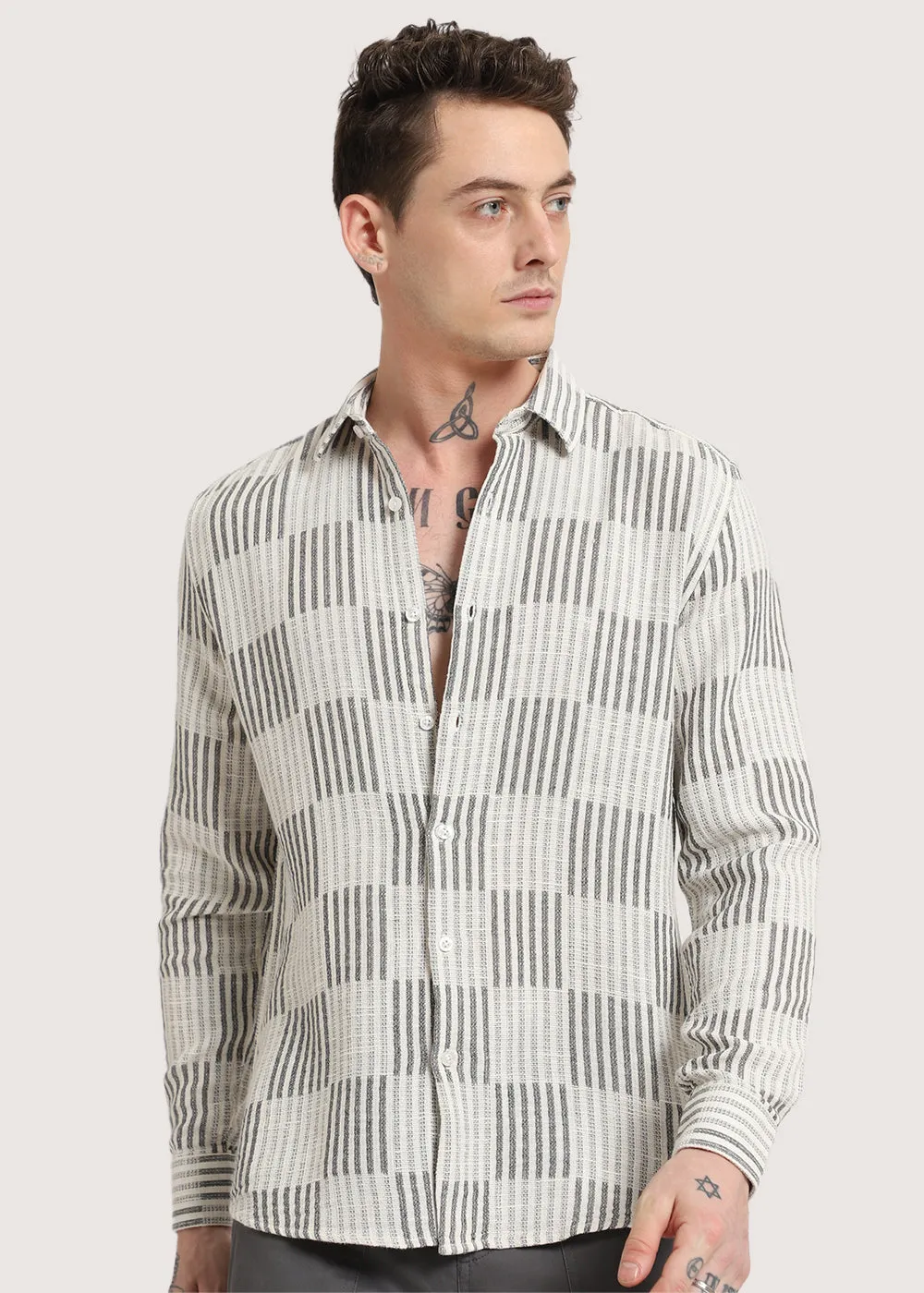 Black Checker Textured Shirt