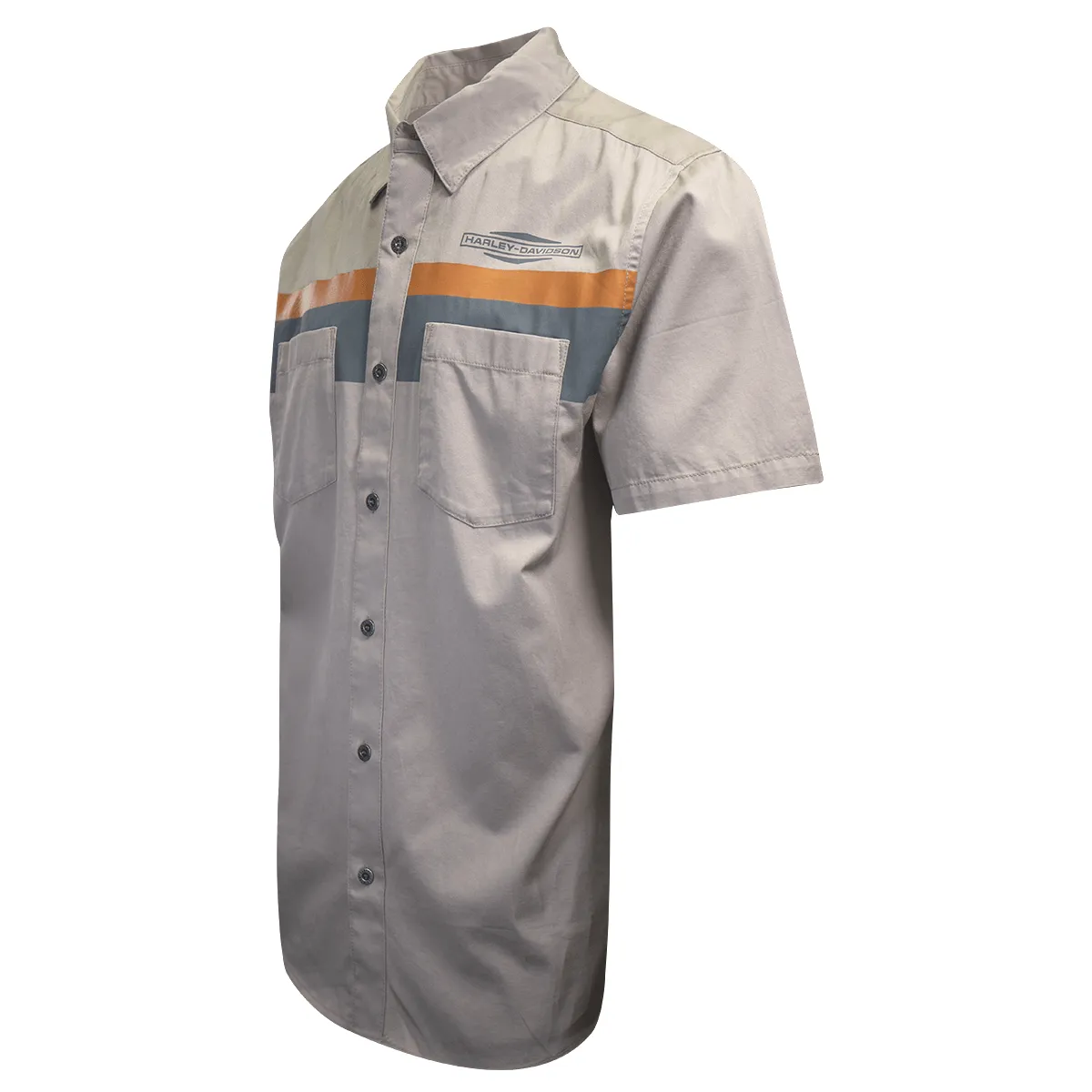 Branded Men's Khaki Sport Lines S/S Woven Shirt (S17)