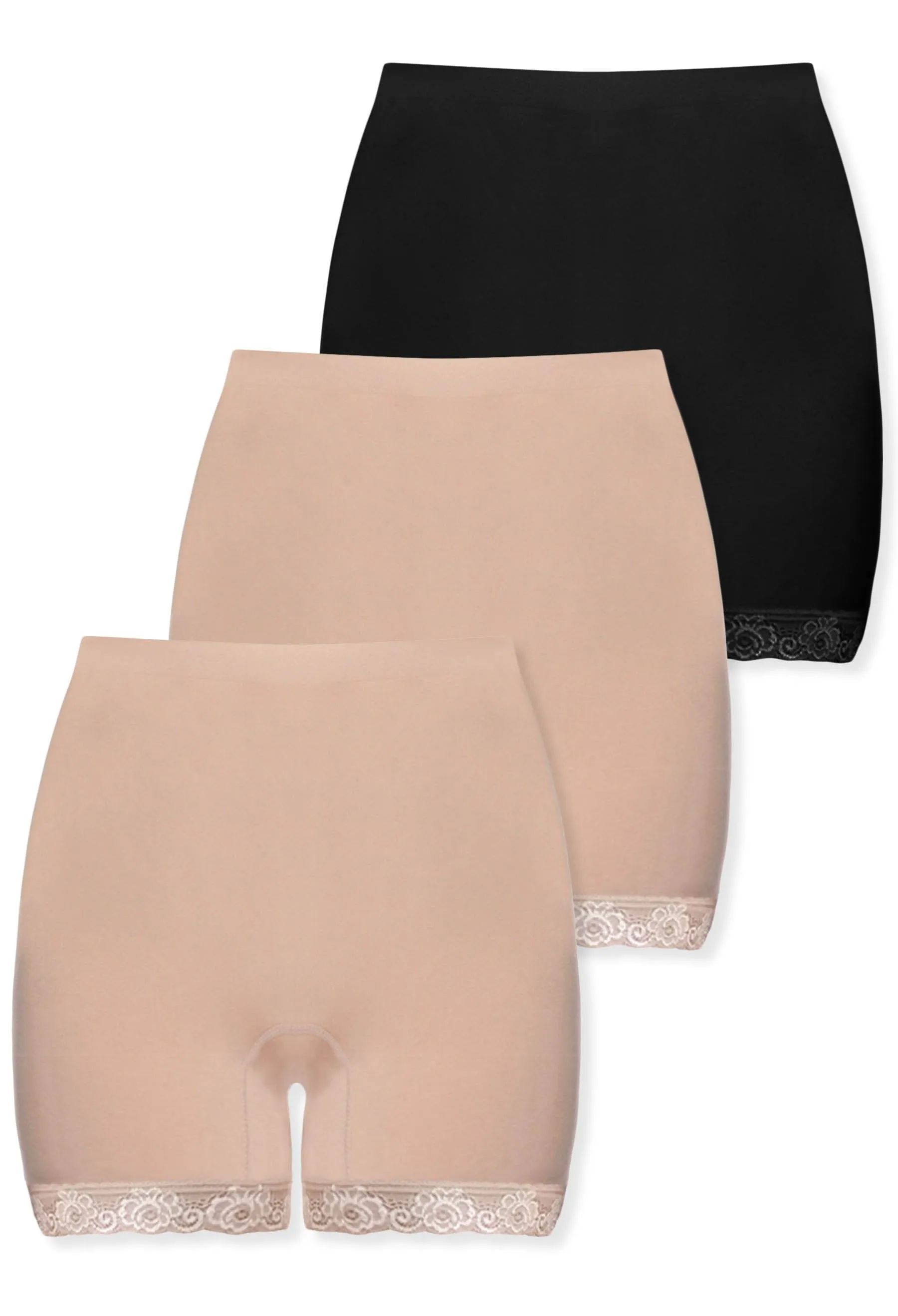 Curvy Anti Chafing High Rise Petite Cotton Rich Shorts - 3 Pack