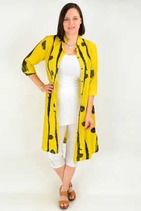 Mustard Button up Long Tunic Shirt